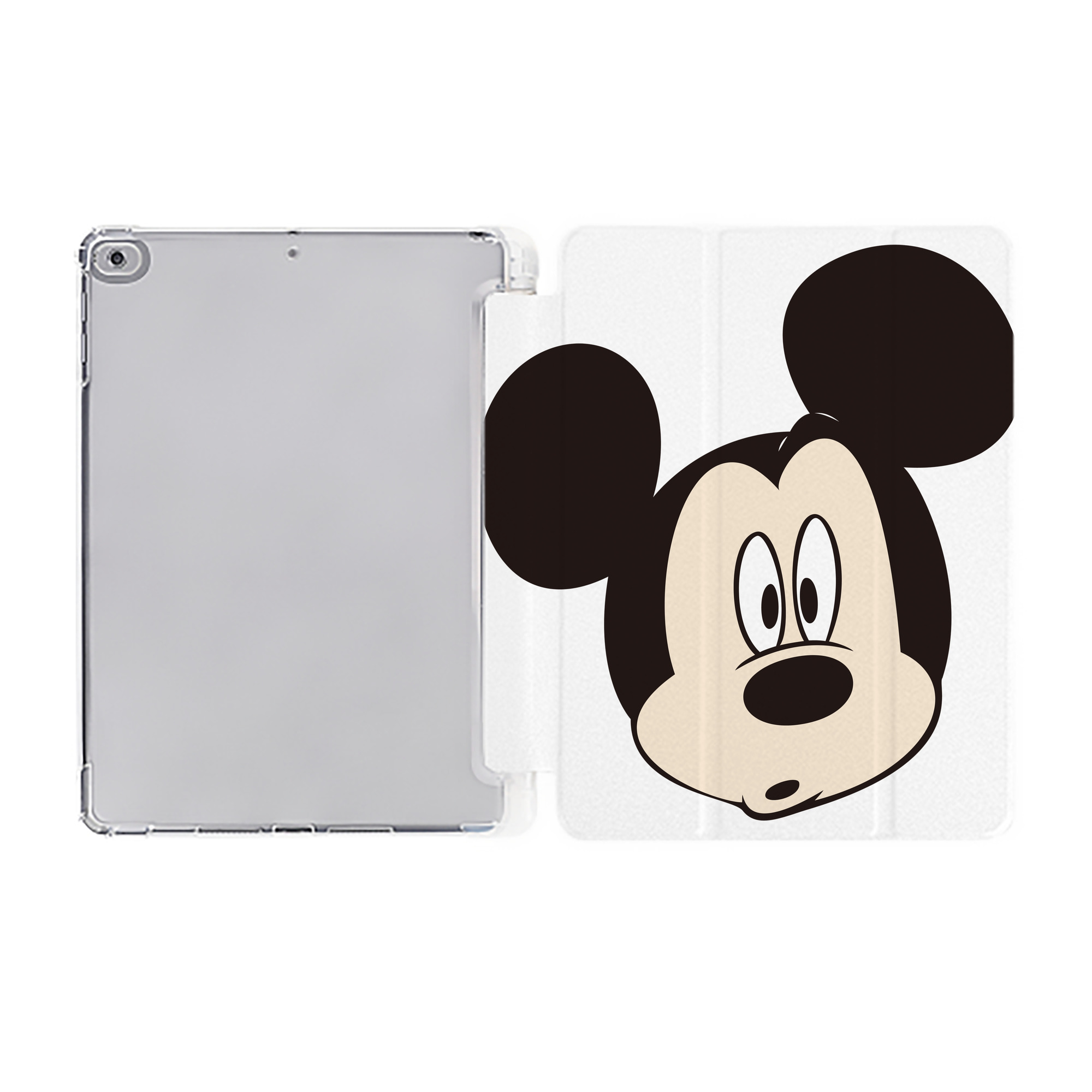 ミッキーマウス Mickey Mouse IPad ケース ペン収納付き 三つ折りスタンド PUレザー×シリコン 対応機種9.5/10.5/10.9インチ